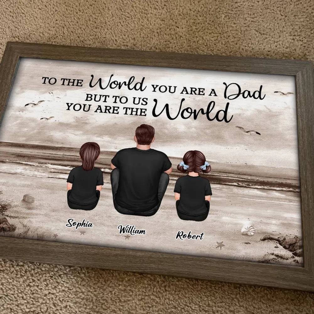 Dad And Sons Daughters Retro Vintage Beach - Personalized Canvas Prints - Father's Day Gift, Birthday Gift For Dad, Daddy, Husband