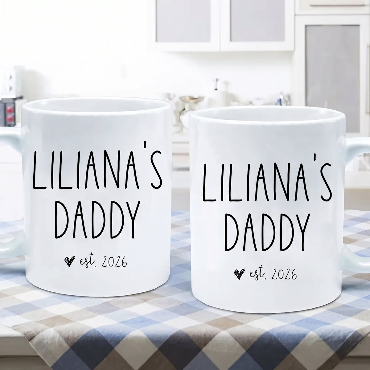 Dad, Daddy, Papa EST - Personalized Custom Mug - First Father's Day Gifts, First Time Dad Gifts, New Parent Gifts