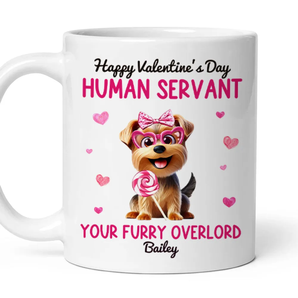 Personalized Happy Valentine's Day Human Servant mug, alternate view 6