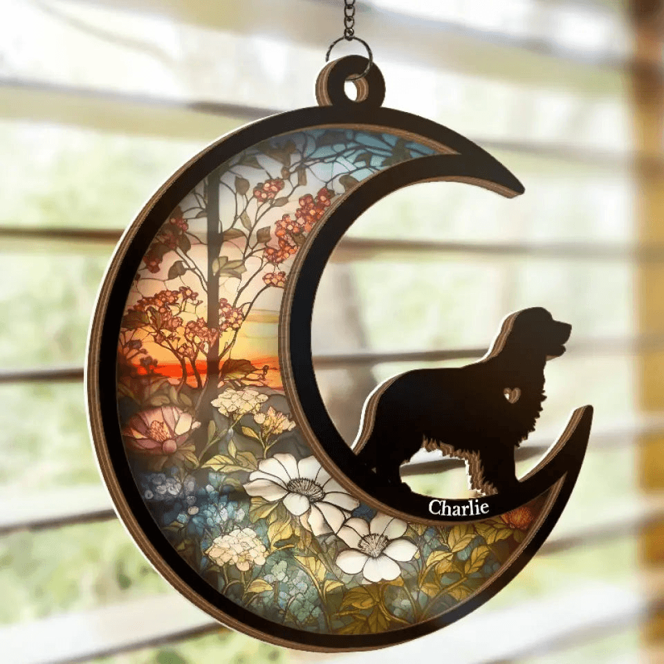 Personalized Dog Window Hanging Suncatcher Ornament personalized suncatcher ornament, alternate view 4
