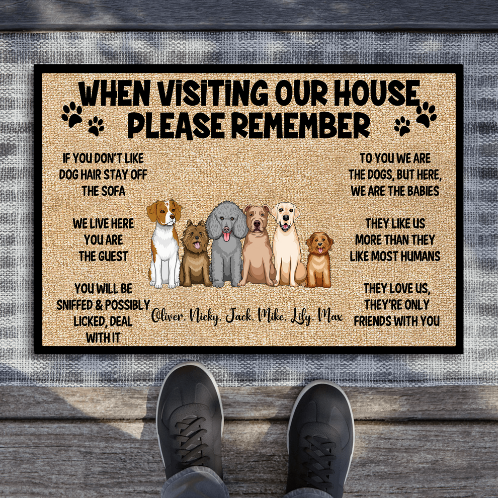 Please Remember When Visiting Dogs House personalized doormat, main view