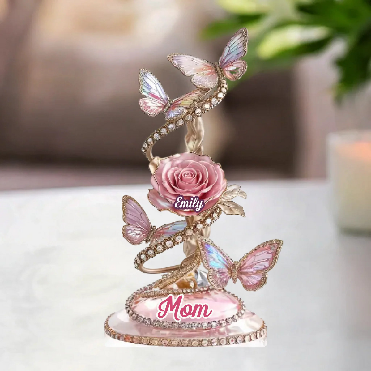 Each Rose Holds A Piece Of Your Heart - Personalized Acrylic Plaque Custom Shape - Mother's Day Gift For Mom, Grandma