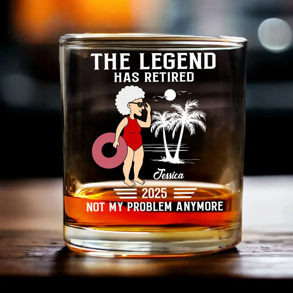 Every Sip Tastes Not My Problem Retirement - Personalized Whiskey Glass - Retirement Gift For Colleagues, Mom, Dad, Grandparent