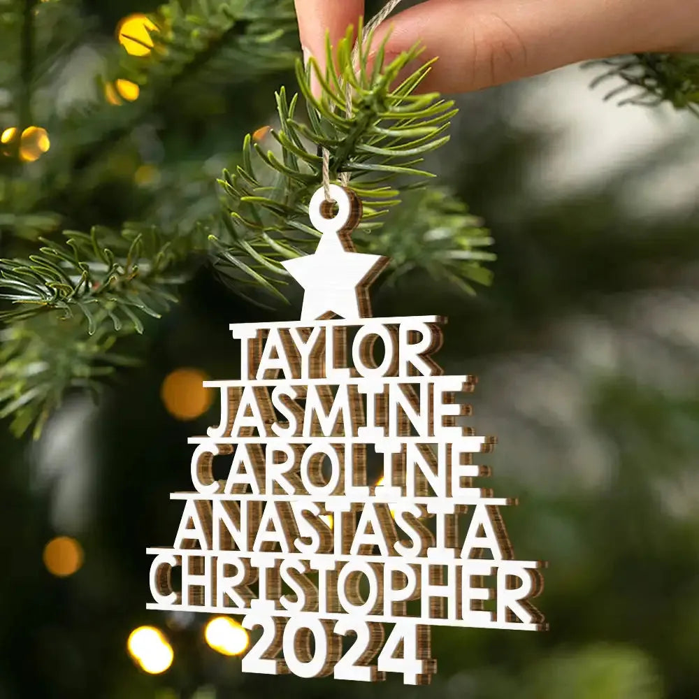 Family Christmas Ornament custom shaped wood ornament, alternate view 3