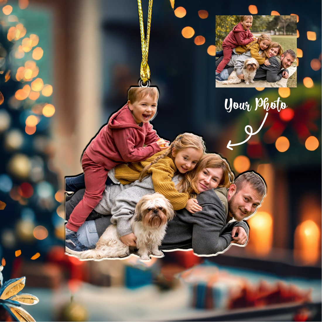 Christmas Ornaments, 2026 Custom Christmas Ornaments, Pictur personalized custom shaped acrylic ornament, alternate view 4