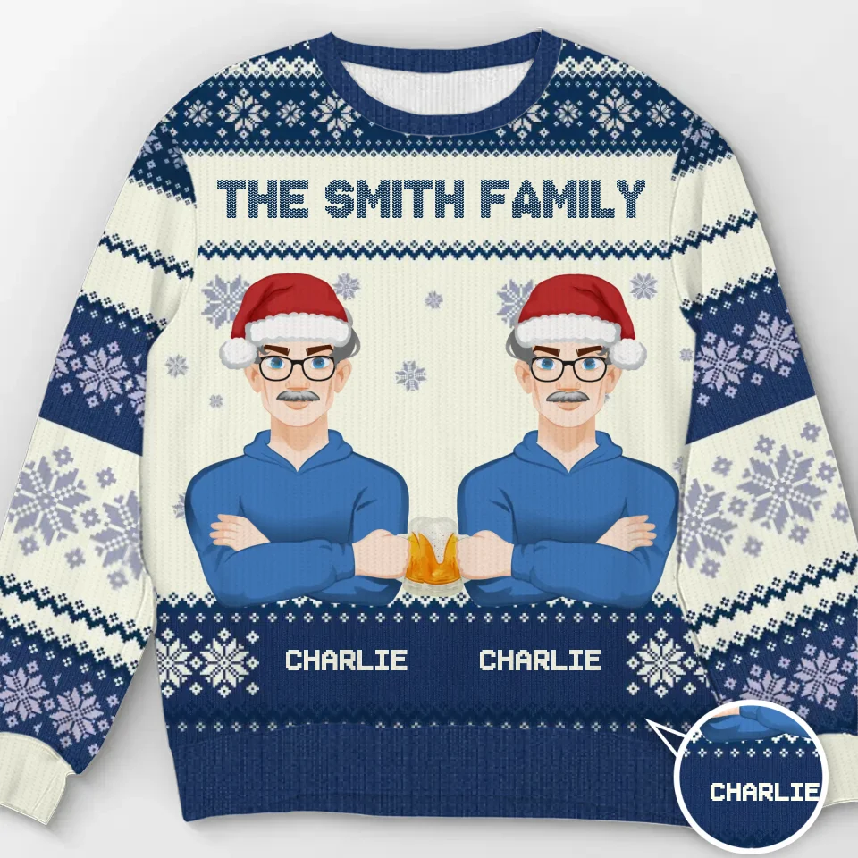 Personalized Stay Safe And Happy This Holiday Season ugly Christmas sweater, alternate view 2