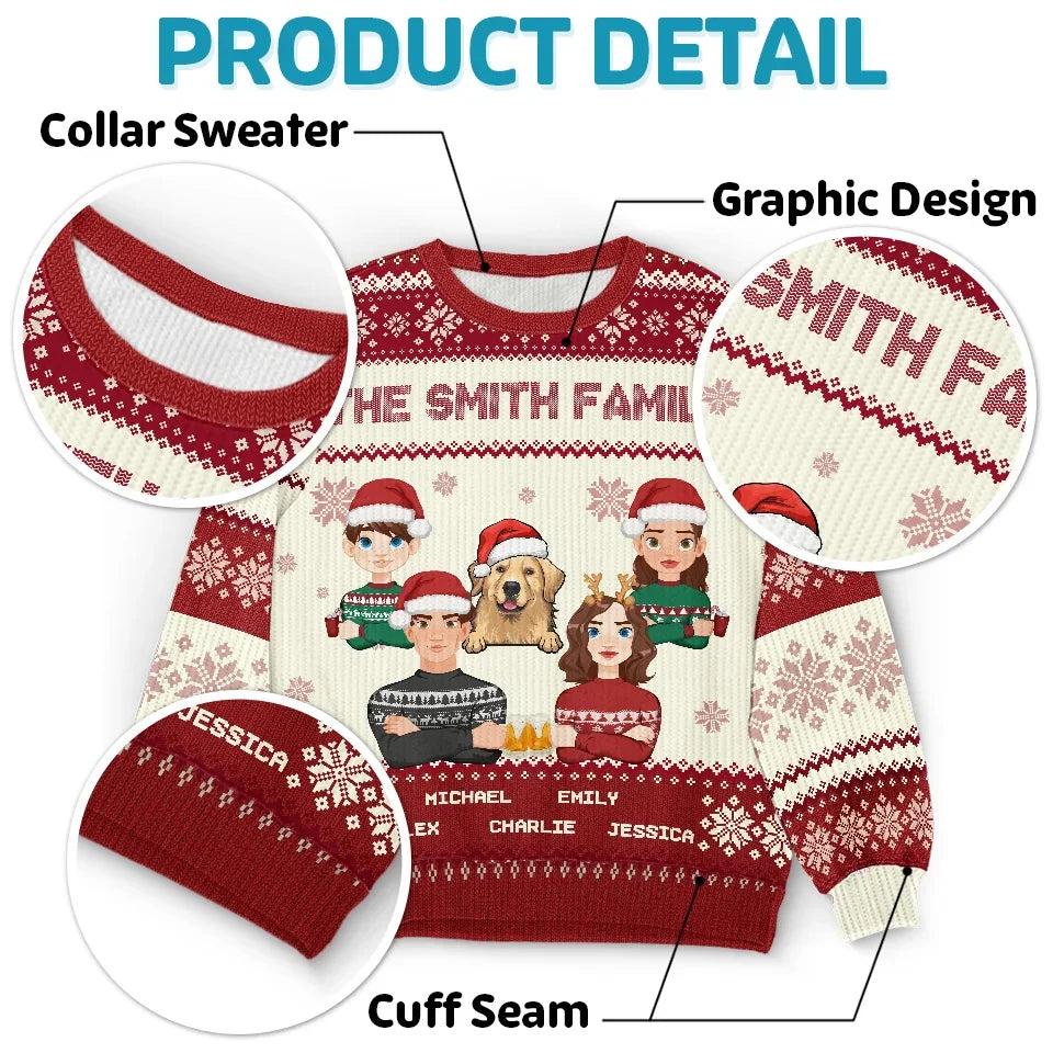 Personalized Stay Safe And Happy This Holiday Season ugly Christmas sweater, alternate view 5