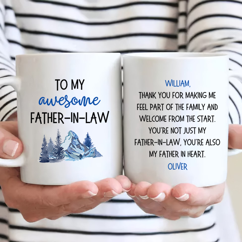 Personalized To My Awesome Father In Law mug, main view