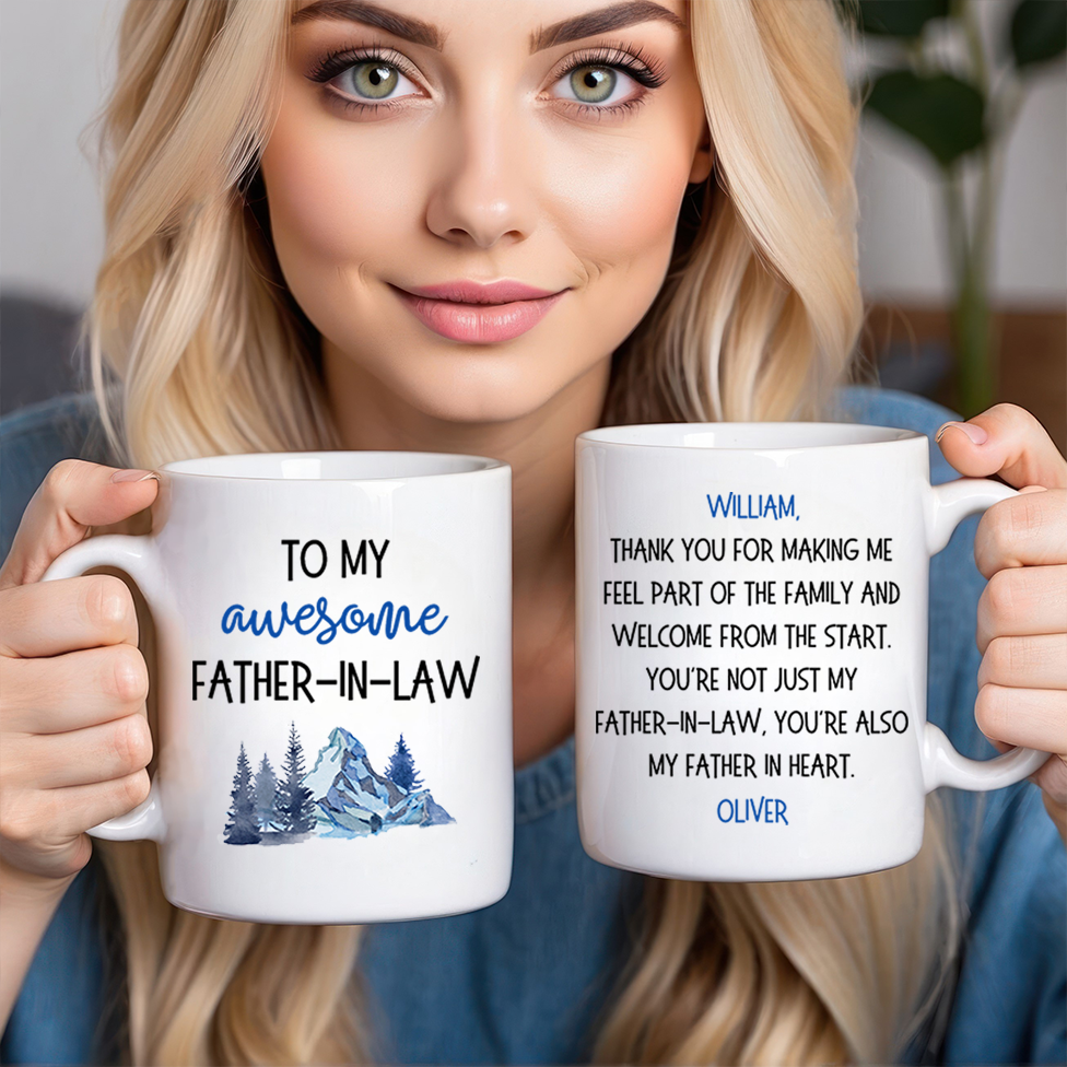 To My Awesome Father In Law - Personalized Custom Mug -  Father's Day Gift For Father In Law