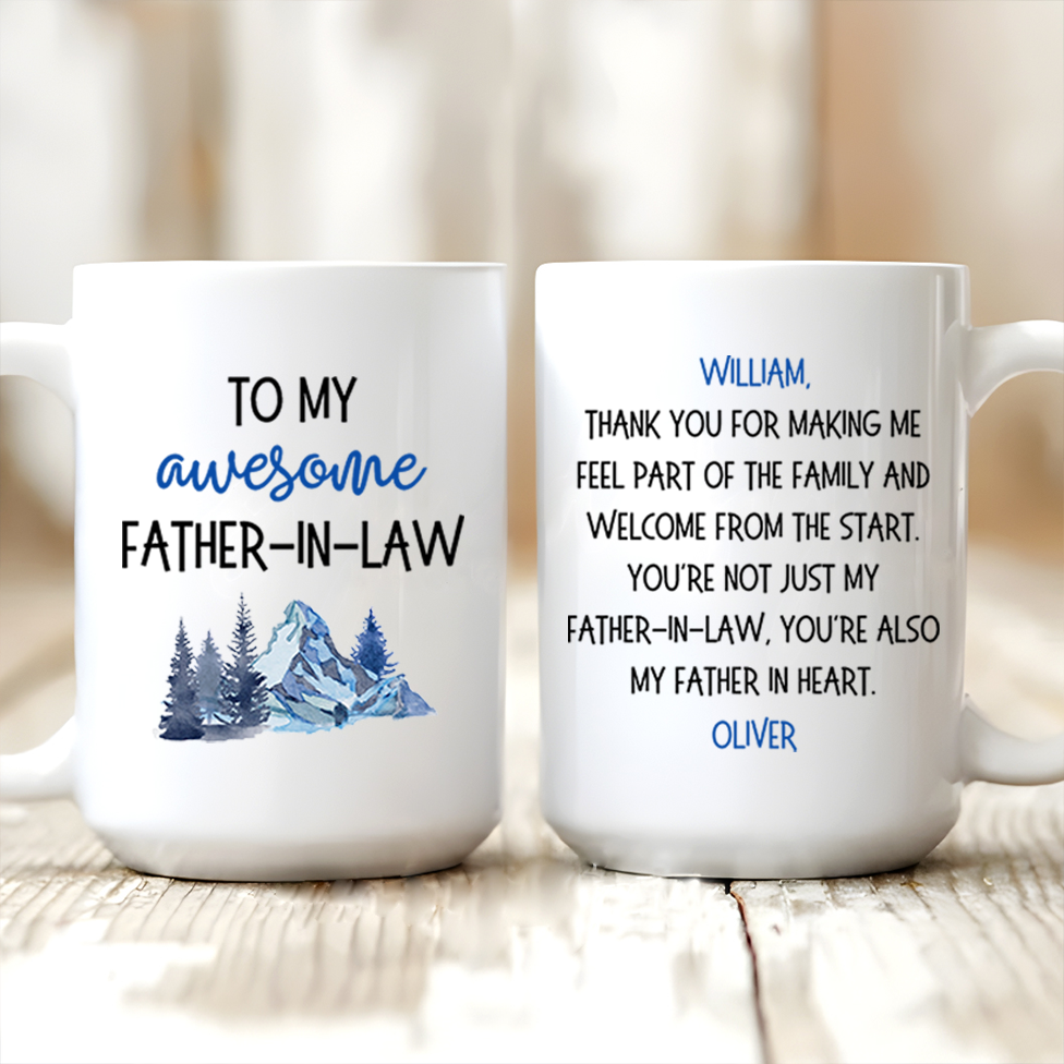 Personalized To My Awesome Father In Law mug, alternate view 3