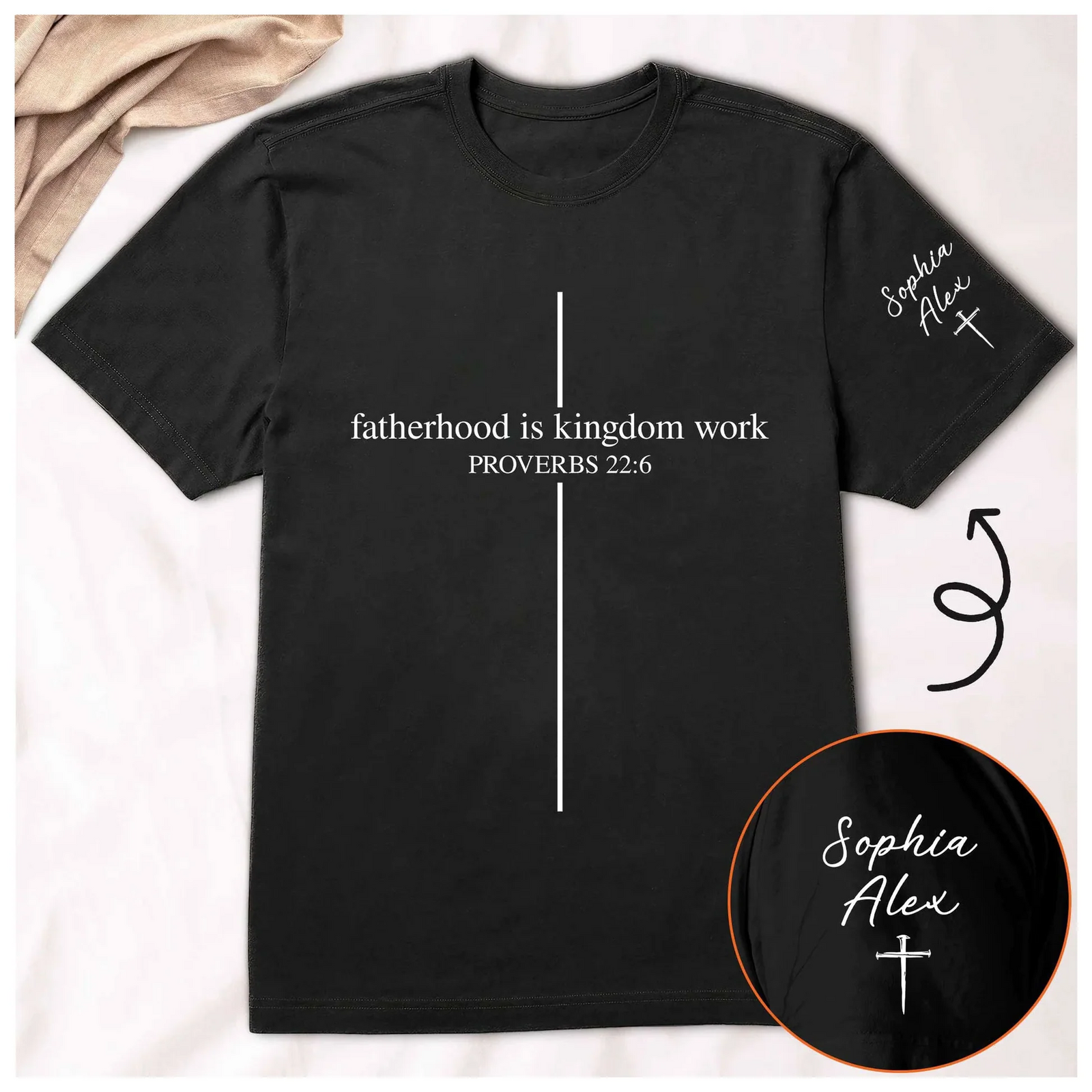Fatherhood Is Kingdom Work - Personalized Custom T Shirt - Father's Day Gifts For Dad, Daddy, Papa