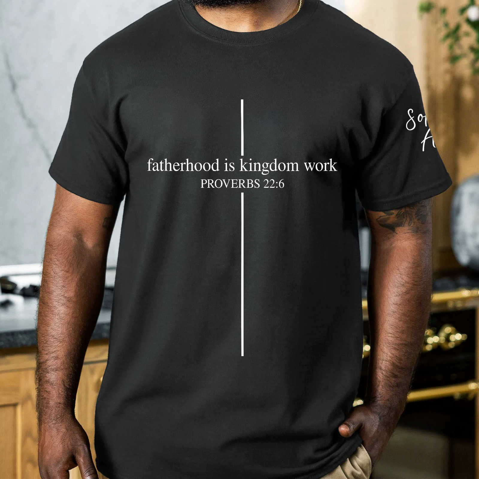 Fatherhood Is Kingdom Work - Personalized Custom T Shirt - Father's Day Gifts For Dad, Daddy, Papa
