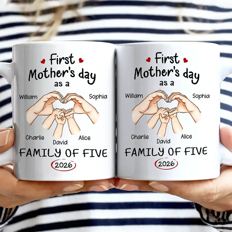 First Time Ever As A Family Of Three - Personalized Mug - First Father's Day Gift For New Dad, Daddy
