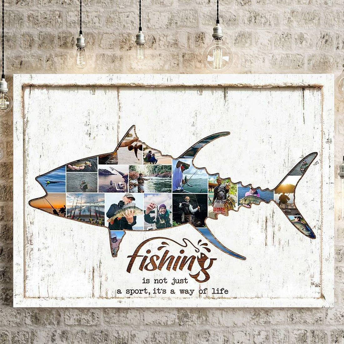 Custom Photo Fishing poster, kitchen and living room