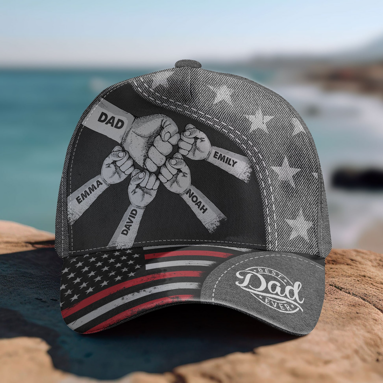 Fist Bump Daddy Grandpa - Personalized Classic Cap - Gift For Dad, Grandpa, Husband