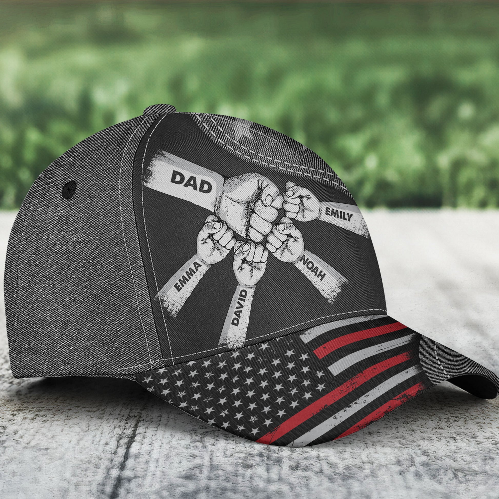 Fist Bump Daddy Grandpa - Personalized Classic Cap - Gift For Dad, Grandpa, Husband