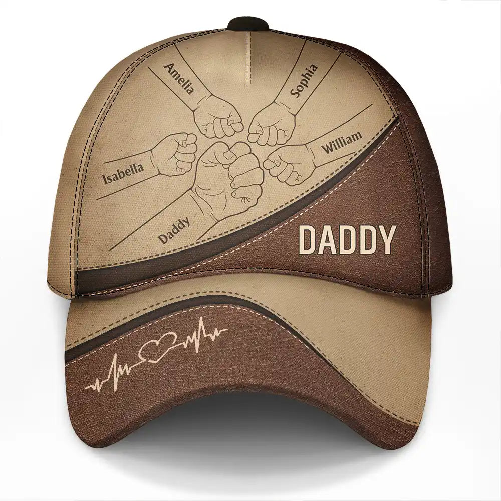 Fist Bump, Best Friends For Life - Personalized Classic Cap - Gift For Dad, Grandpa, Husband