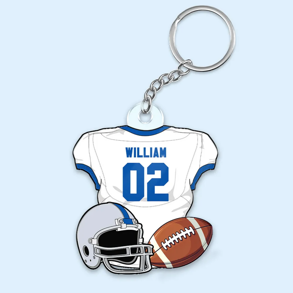 American Football Jersey Personalized Acrylic Keychain, main view