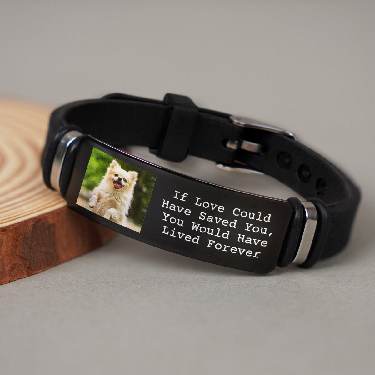 Custom Photo Forever In My Heart - Personalized Bracelet - Memorial Gift For Dog Lovers, Cat Lovers, Pet Lovers