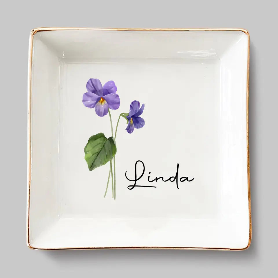 Personalized Friends Are Flowers That Never Fade jewelry dish, alternate view 4