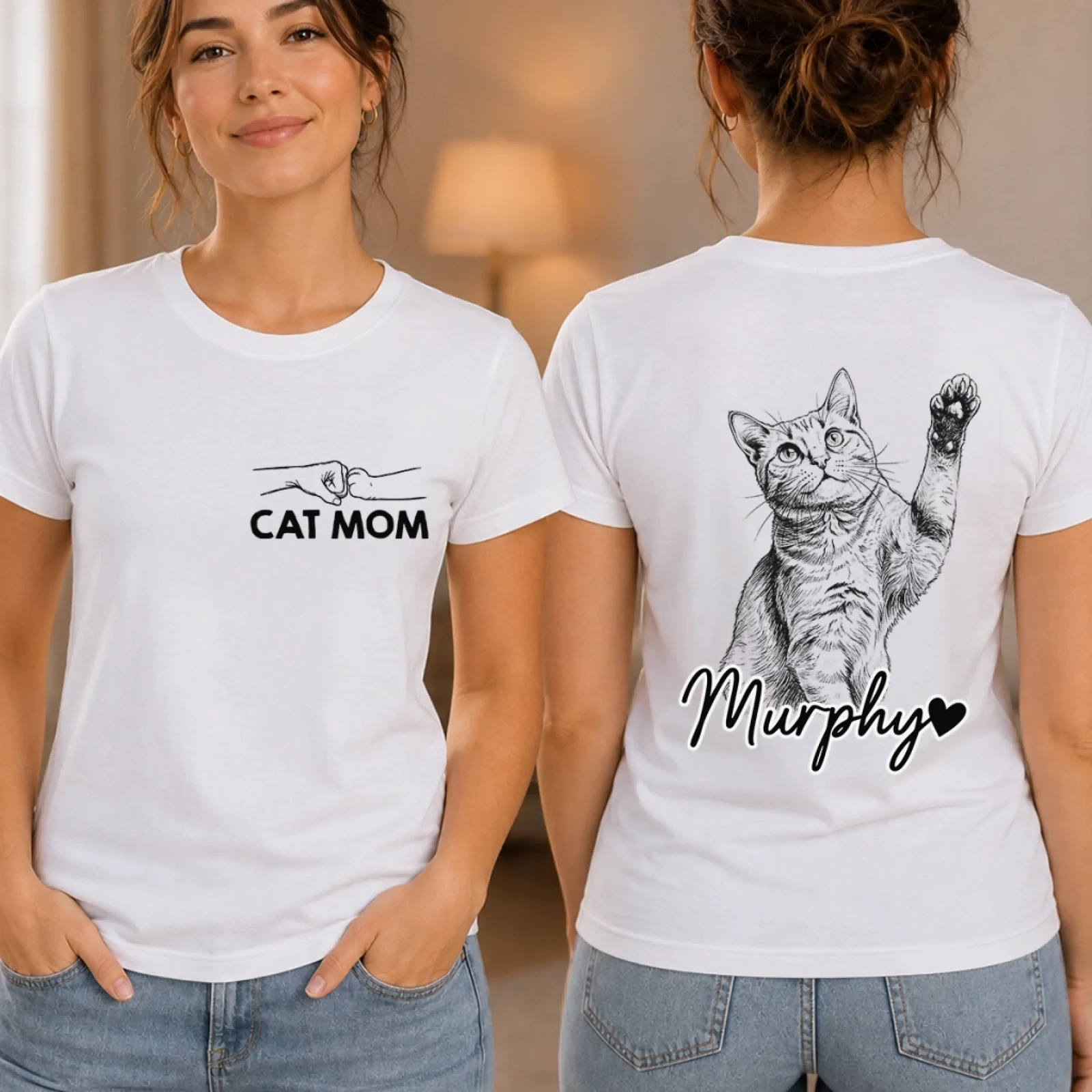 Custom Photo Furry Friends Forever - Personalized Custom T Shirt - Gifts For Dog Cat Lovers, Dog Dad And Mom, Cat Owners