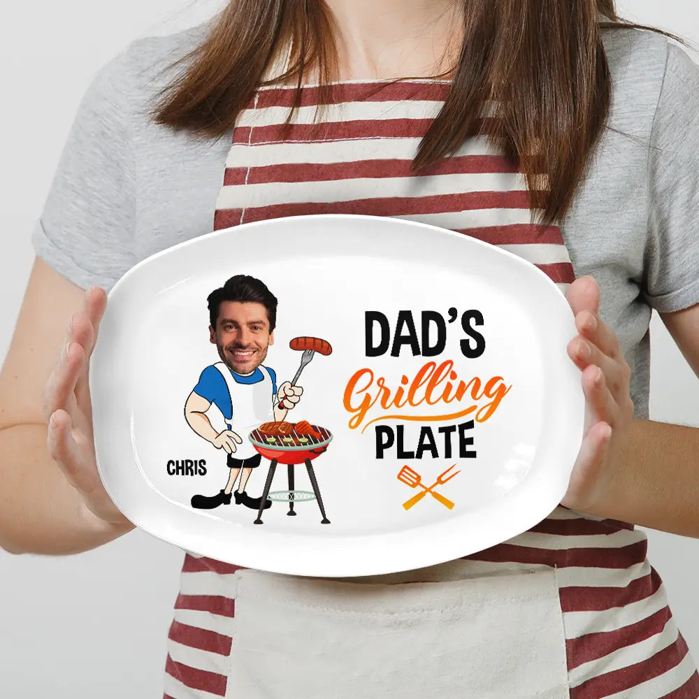 Custom Photo Daddy's Grilling Plate personalized platter, alternate view 4