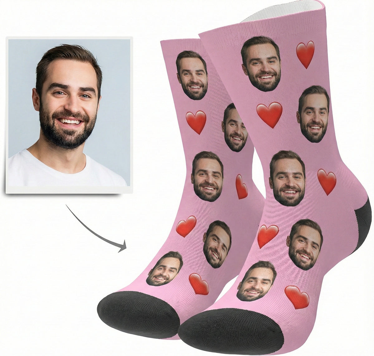 Funny Custom Face Crew Socks - Gift For Family Members, Mom, Dad, Husband/Wife, Pets Lovers