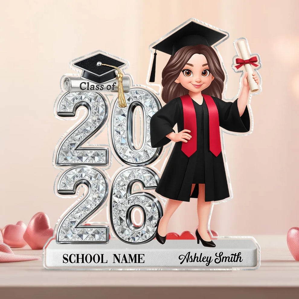 Shiny Effect Class Of 2026 Senior 2D Flat personalized acrylic plaque, main view