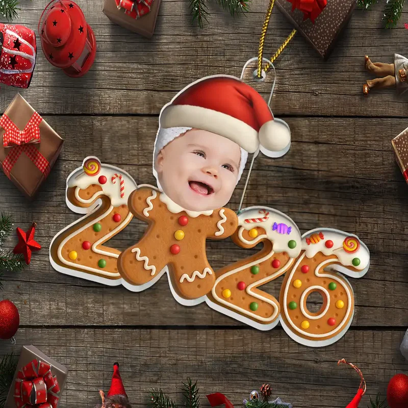 Custom Photo Gingerbread Funny Baby First Christmas - Personalized Custom Shaped Acrylic Ornament - Babies 1st Christmas Gifts