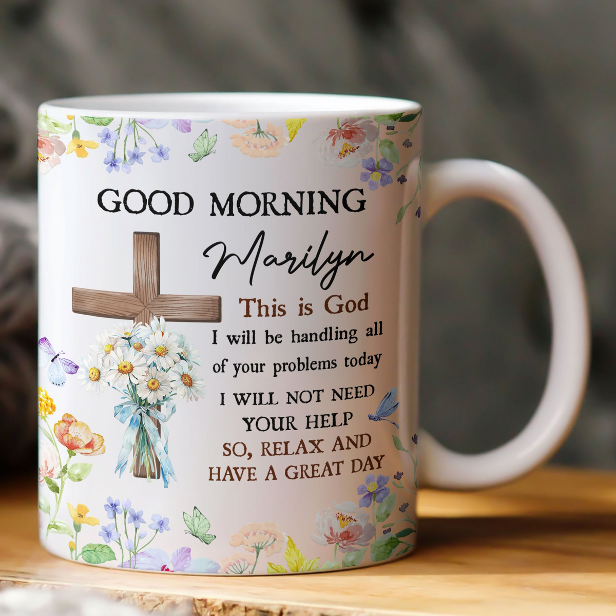 Good Morning This Is God - Personalized Custom Mug - Christian Gift, Bible Verses