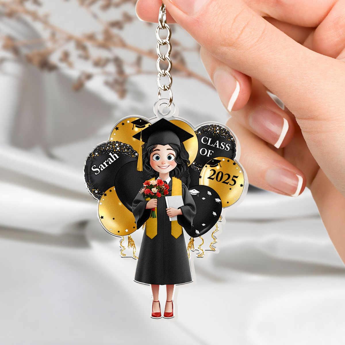 Graduation Celebration - Personalized Acrylic Keychain - Gift For Her/Him, Daughter/Son, Grad Ceremony, Commencement