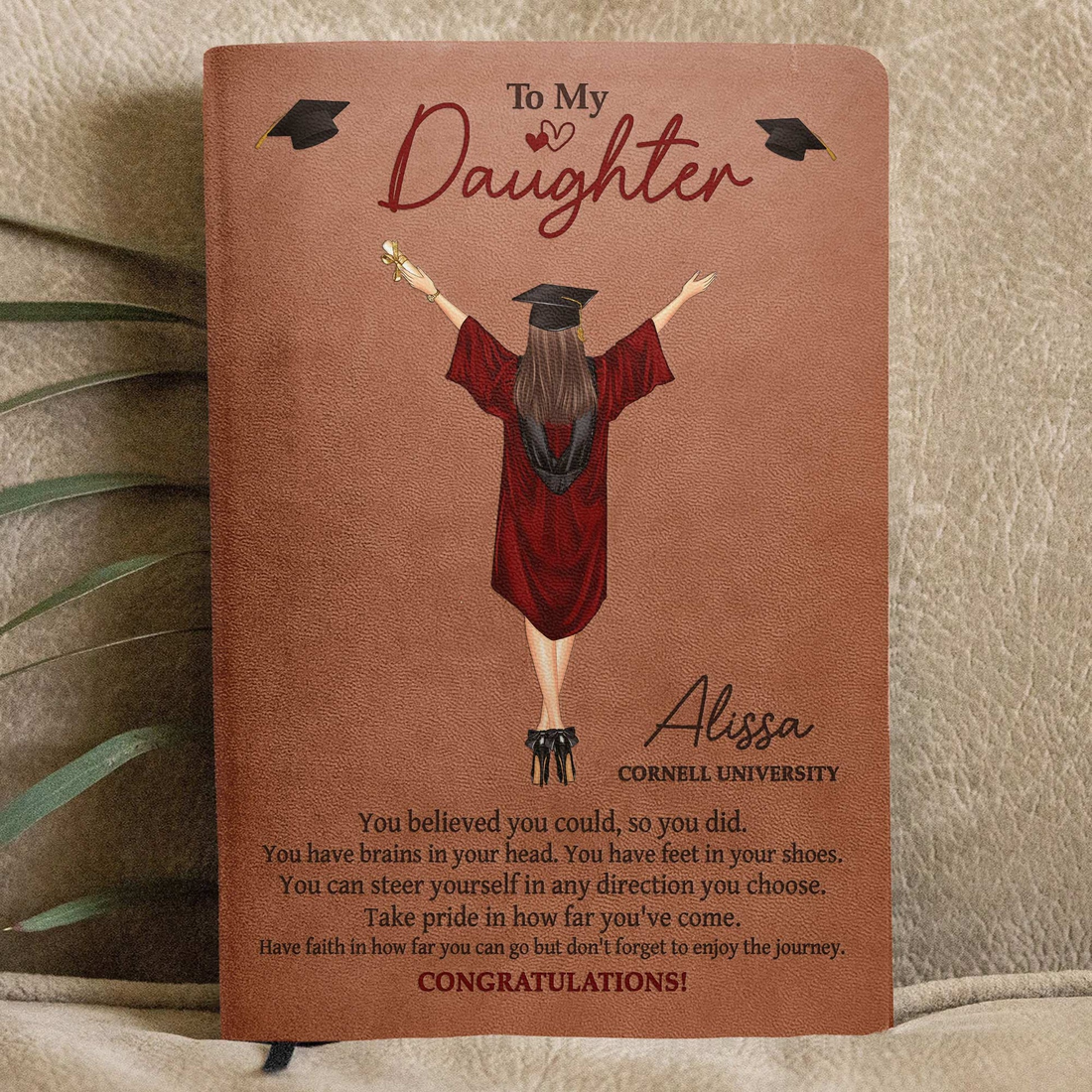 Personalized You Believed You Could So You Did leather cover notebook, alternate view 3