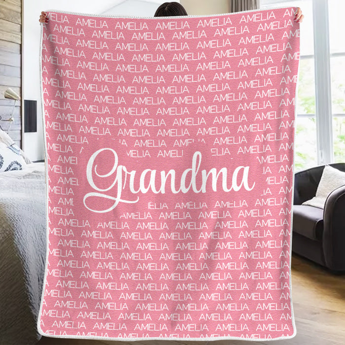 Warm and Cozy Family Blanket - Personalized Custom Blanket - Gift For Grandparents, Grandma, Grandpa