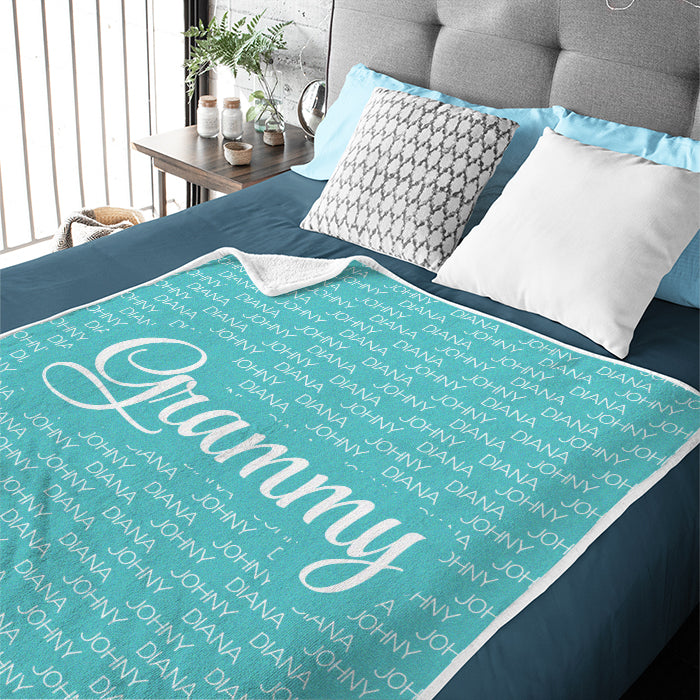 Warm and Cozy Family Blanket - Personalized Custom Blanket - Gift For Grandparents, Grandma, Grandpa