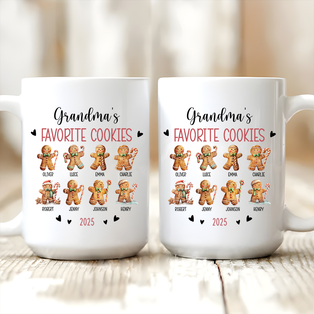 Grandma's Favorite Cookies - Personalized Custom Mug - Christmas Gift for Grandma, Nana, Grammy, Mom