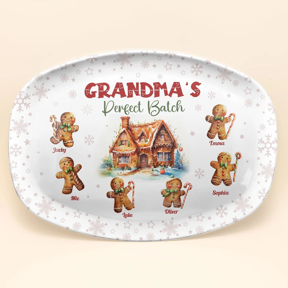 Grandma's Perfect Batch Christmas personalized platter, main view