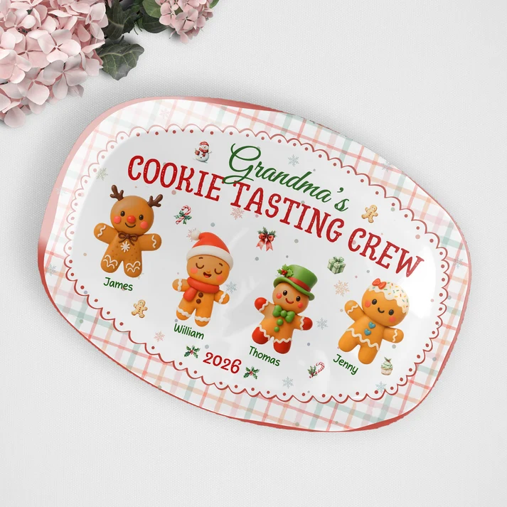 Grandma’s Official Cookie Tasting Crew - Personalized Platter - Christmas Gift Grandma/Nana/Mimi, Mom