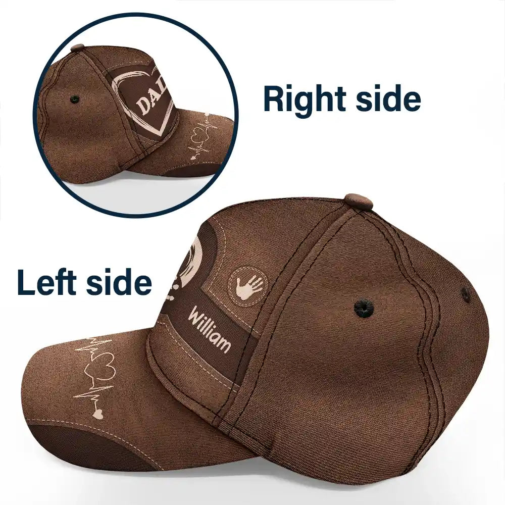 Grandpa Dad Kids Handprints personalized classic cap, alternate view 5