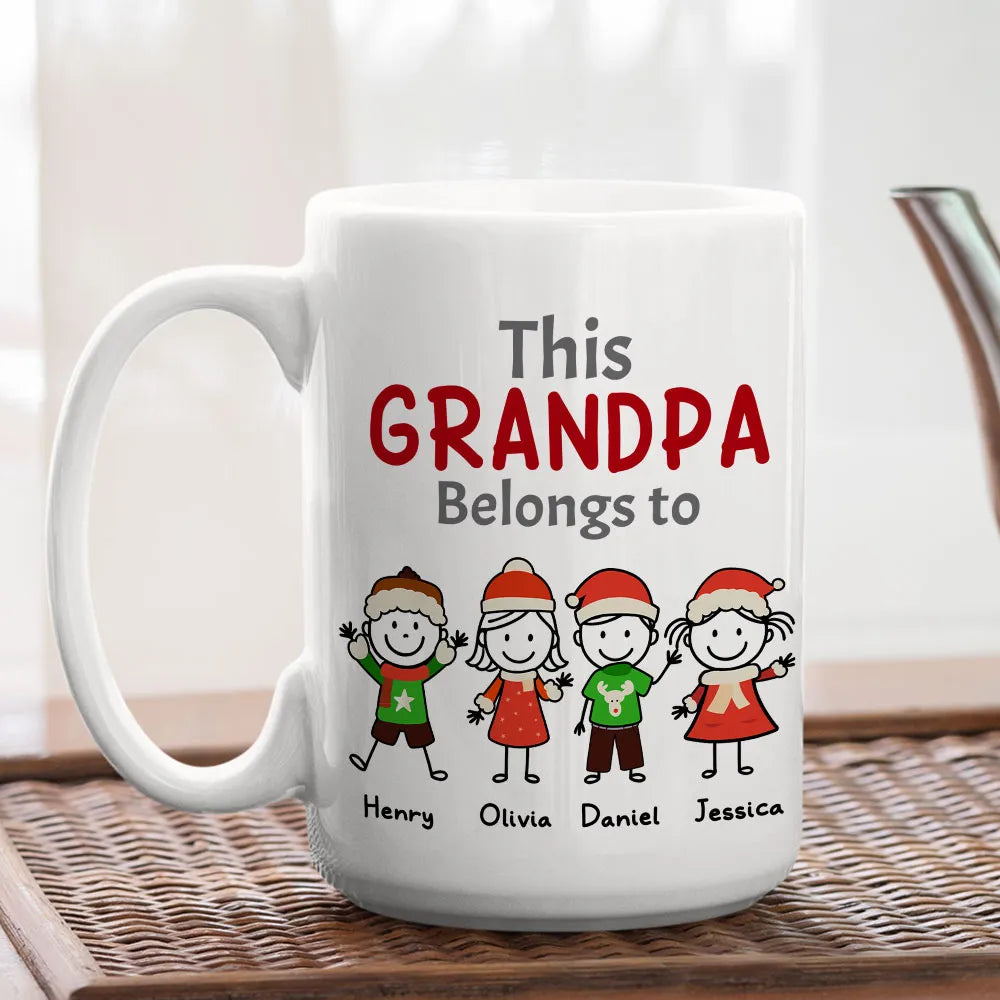 This Grandpa/Grandma Belongs To - Personalized Custom Mug - Christmas Gift For Grandpa/Grandma, Mom/Dad