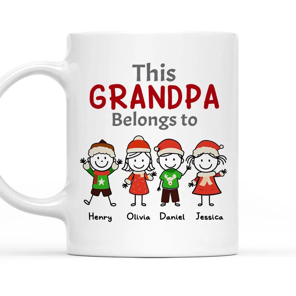 This Grandpa/Grandma Belongs To - Personalized Custom Mug - Christmas Gift For Grandpa/Grandma, Mom/Dad