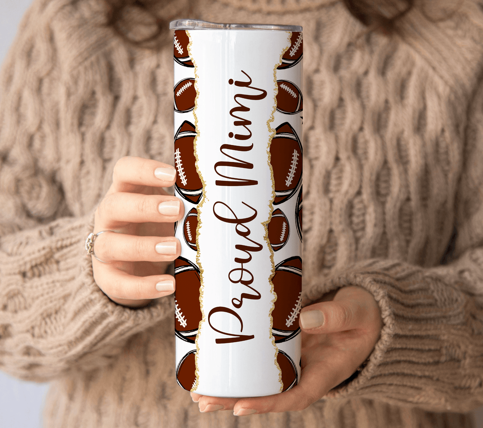 Doodle Sport Ball - Personalized Custom 20oz Skinny Tumbler Cup - Baseball/Softball Gift for Sport Grandma/Nana/Mimi, Mom, Wife, Grandparent, Granddaughter - Suzitee Store