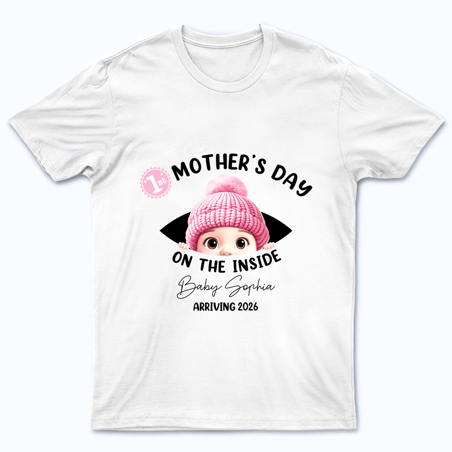 Baby First Year On The Inside With Mom - Personalized Custom T Shirt - Mother's Day Gift For First Mom, New Mom Gift