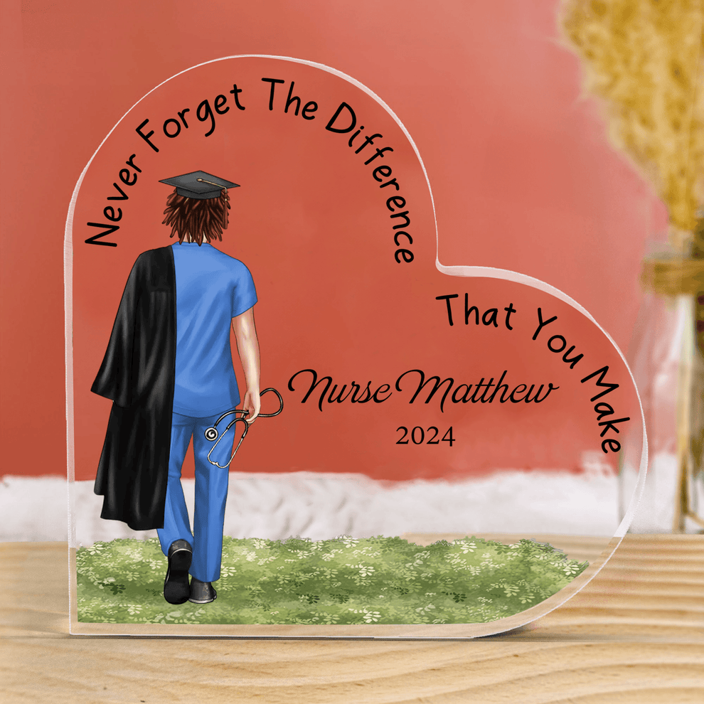 Personalized Nursing Graduation acrylic plaque-heart, main view