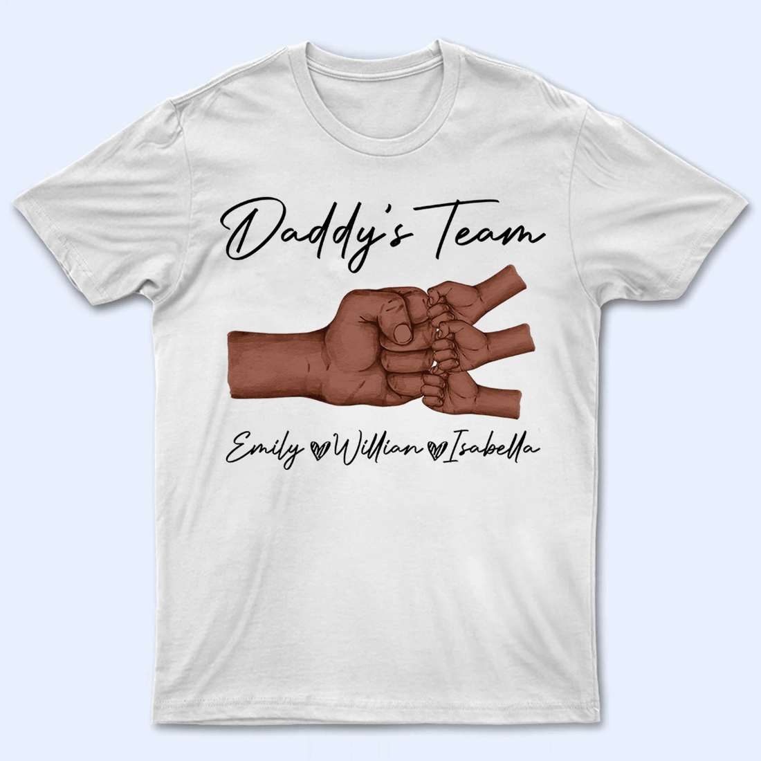 Personalized Fist Pump Black Daddy & Kids t-shirt, alternate view 2
