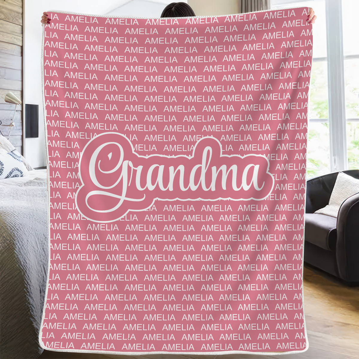 Warm and Cozy Family Blanket - Personalized Custom Blanket - Gift For Grandparents, Grandma, Grandpa
