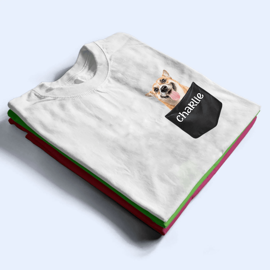 Custom Pet in Pocket Tshirt t-shirt, alternate view 2
