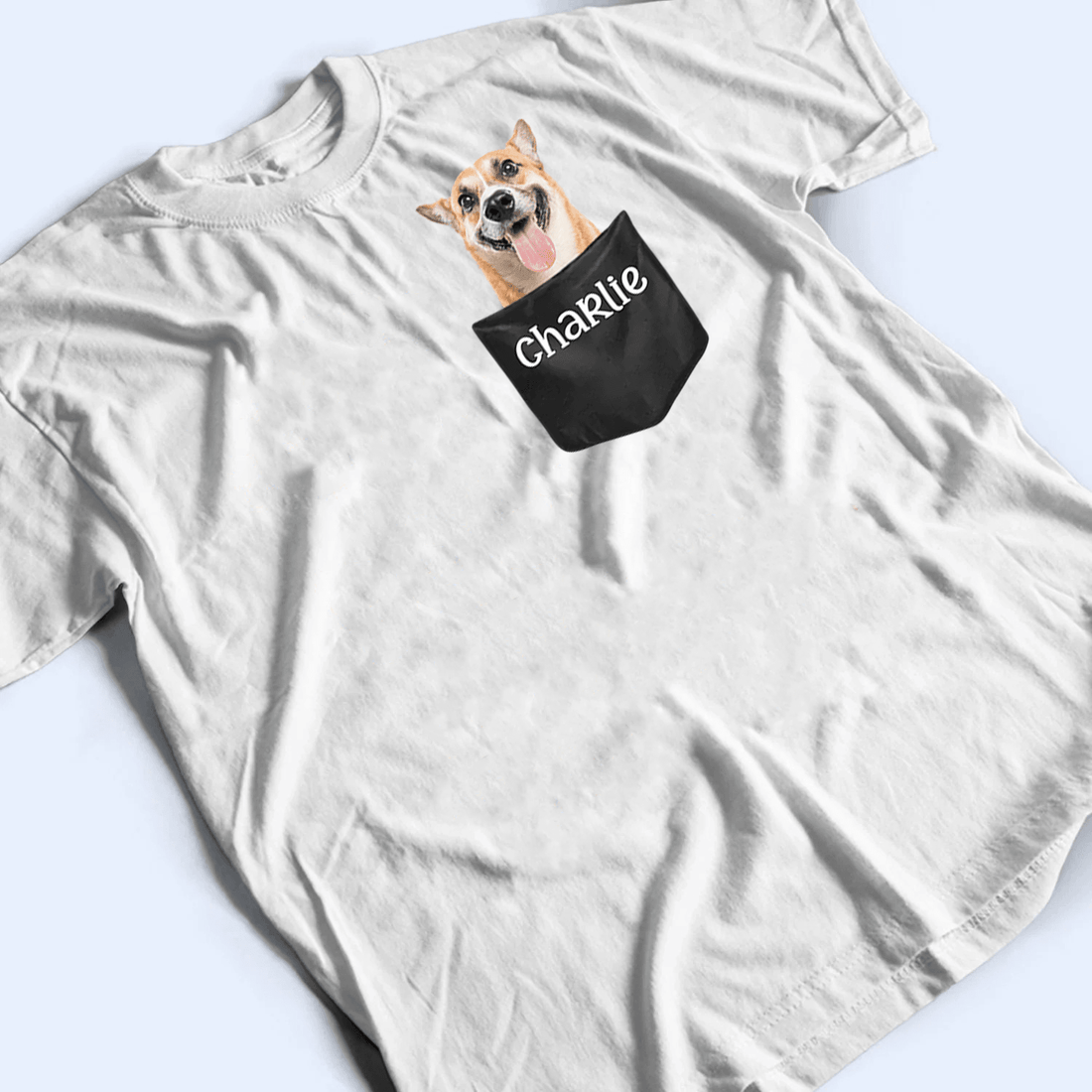 Custom Pet in Pocket Tshirt t-shirt, alternate view 3