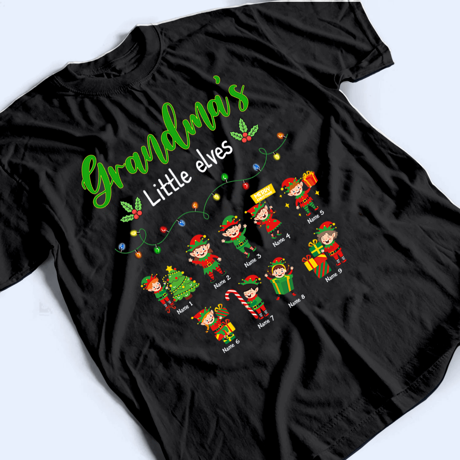 Grandma's Elves - Personalized Custom T Shirt - Birthday, Loving, Funny Gift for Grandfather/Dad/Father, Husband, Grandparent - Suzitee Store