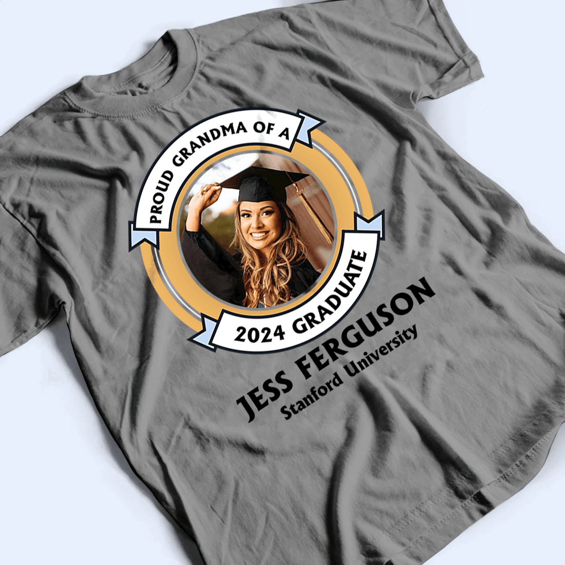Custom Photo Proud Family of a University Graduate- Personalized t-shirt, alternate view 3