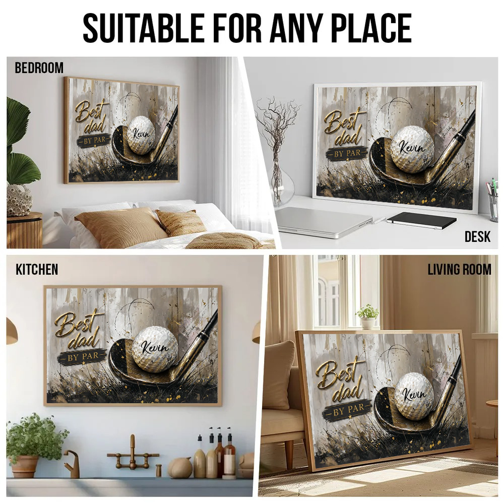 Best Golf Dad by Par - Personalized Poster/Canvas Prints - Father's Day Gift For Golfers, Golf Lovers